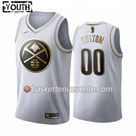 Maillot Basket Denver Nuggets Personnalisé 2019-20 Nike Blanc Golden Edition Swingman - Enfant